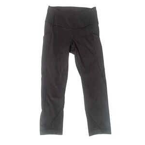 Lululemon Leggings Womens 2 Black Crop High Rise Side Pocket Athletic Yoga Pants